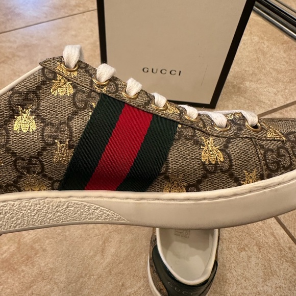 Gucci Sneakers - WOMEN'S ACE GG SUPREME SNEAKER WITH BEES Size 7 eu 37 - Picture 7 of 9